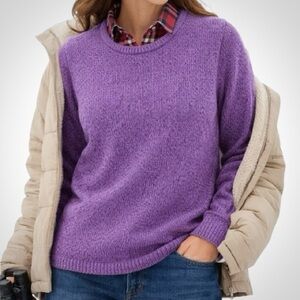 L.L. Bean Purple Knit Crewneck Cozy Warm Cotton Classic Winter Sweater [size XL]